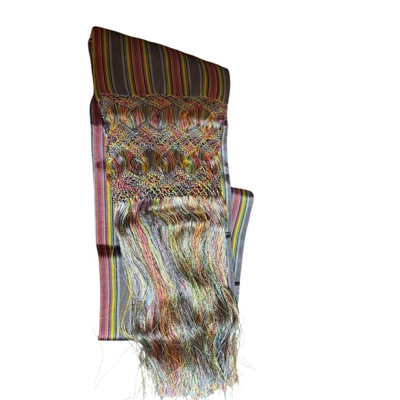 Mexican Shawl, Mexican Pashmina, Striped Shawl, Handcrafted Shawl, Rebozo - Picture 16 of 16